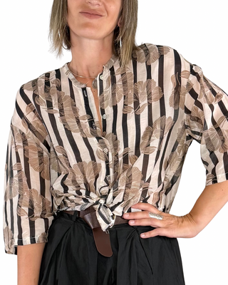 CADì - Camicia Margarita misto seta - NERO