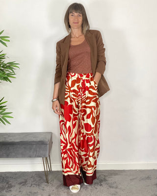 Vicolo - Pantalone palazzo fantasia - ROSSO