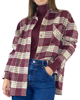 Vicolo - Camicia check flanella - BORDEAUX