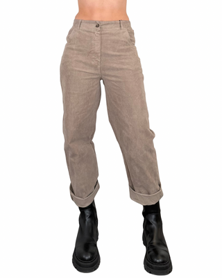 Habiti - Pantalone ovetto velluto - FANGO