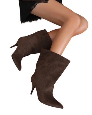 Habiti - Stivaletti in Camoscio Slouchy - MORO