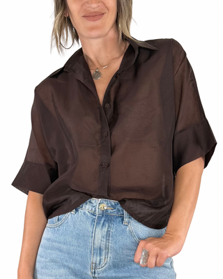 Habiti - Camicia Brenda a scatola - MORO