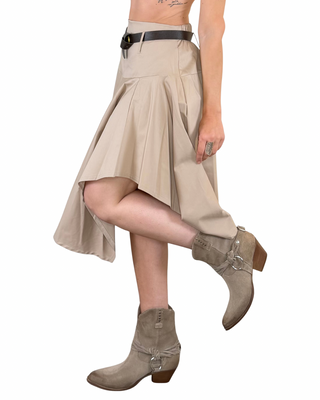 Habiti - Gonna a ruota asimmetrica - BEIGE