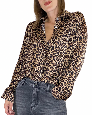 Susy Mix - Camicia animalier viscosa - MORO