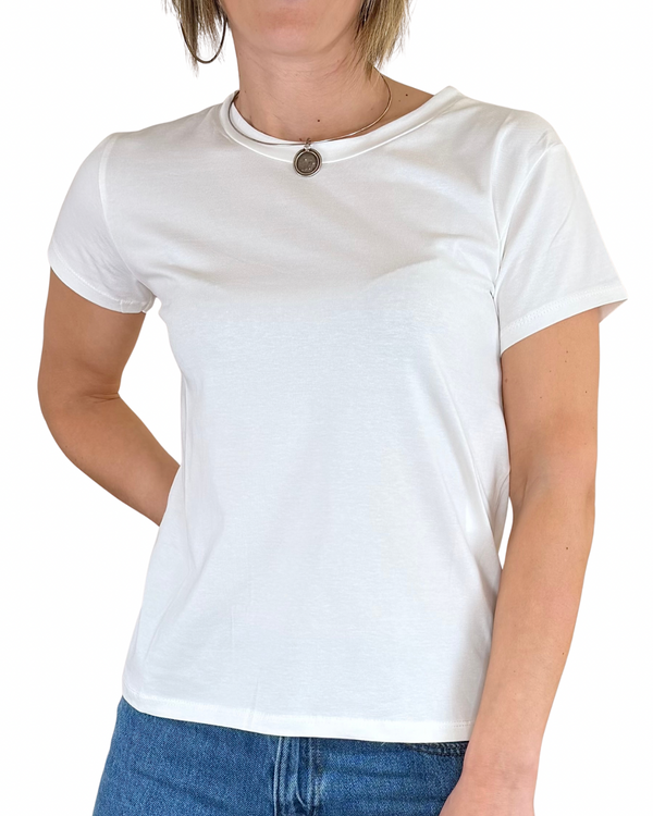 Habiti - T-shirt basica cotone - PANNA