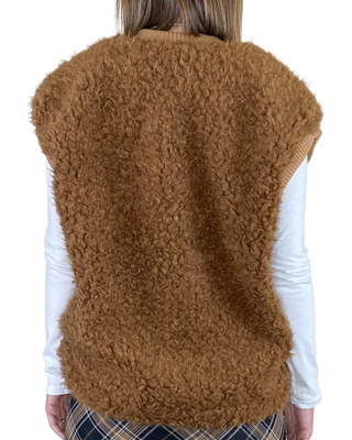 Susy Mix - Gilet teddy - TABACCO