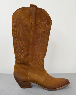 Susy Mix - Texano alto pelle scamosciata - cuoio