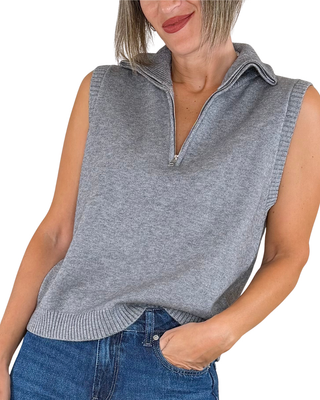 Habiti - Gilet con zip - GRIGIO
