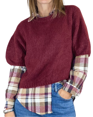 Habiti - Maglia Fluffy - BORDEAUX
