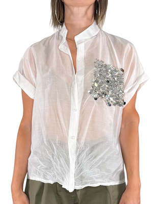CADì - Camicia Jaffa paillettes - ARGENTO