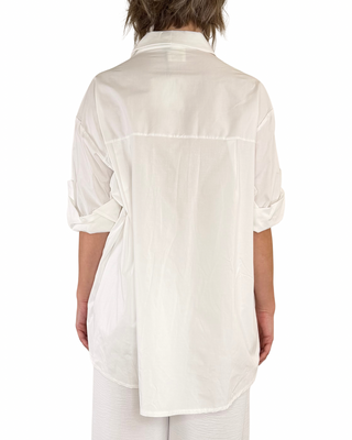 CADì - Camicia over con cabochon - BIANCO