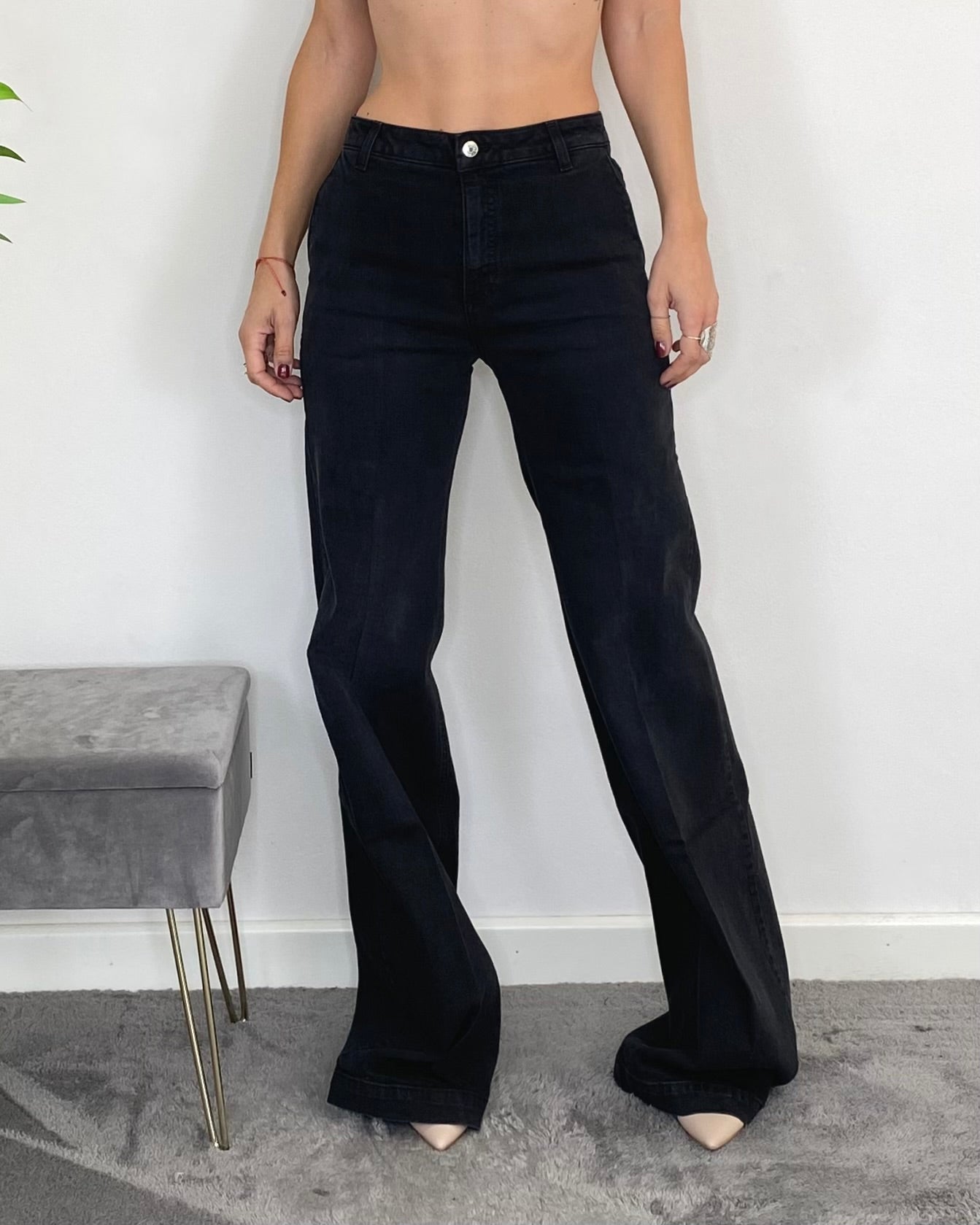 Jeans palazzo - NERO