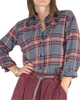 Habiti - Camicia quadri flanella - GRIGIO