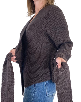 vicolo - maglia incrociata punto inglese - moro