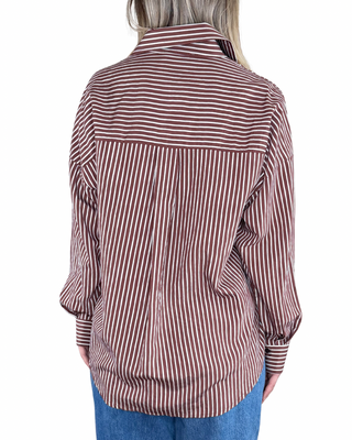 Habiti - Camicia bastoncino filo lurex - CIOCCOLATO