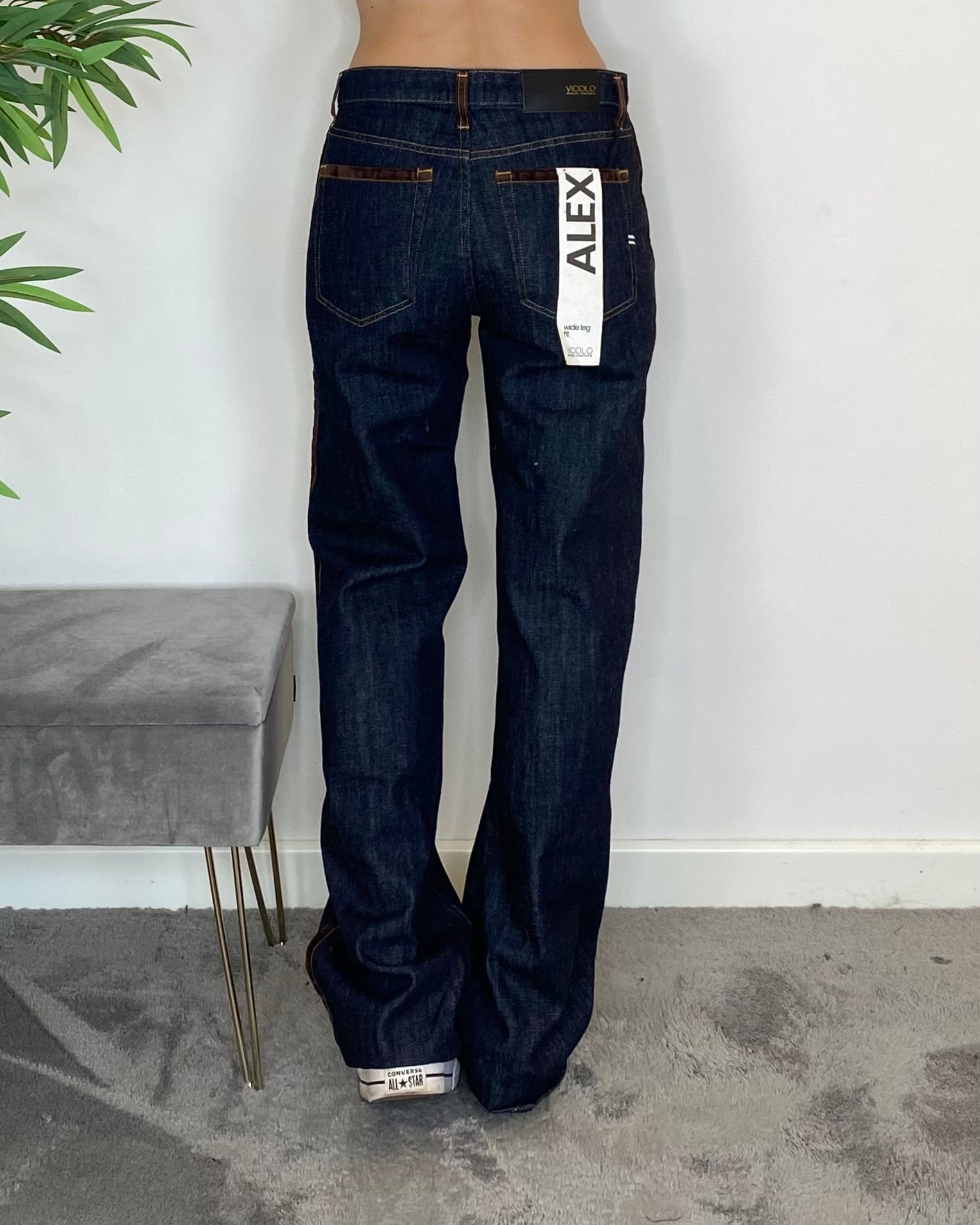 Jeans Alex profili suede - JEANS SCURO