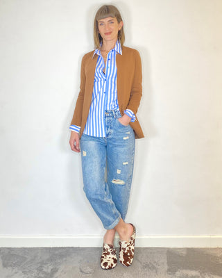 Habiti – Regular Fit Hemd mit weitem Bein – BLAU