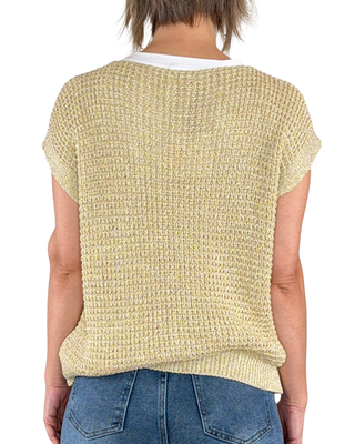 CADì - Gilet point anglais lurex - OR