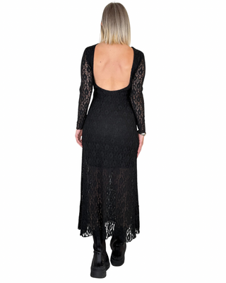 Susy Mix - Abito lungo pizzo - NERO