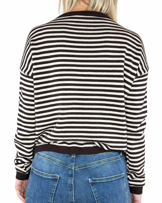 Habiti - Maglia righe collo rotolino - MORO