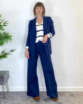 souvenir - cardigan righe c/taschine - blu
