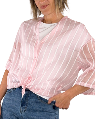 Habiti - Camicia India bastoncino - ROSA