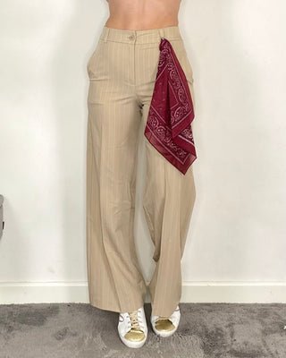 Tensione In - Gilet e pantalone gessato - BEIGE