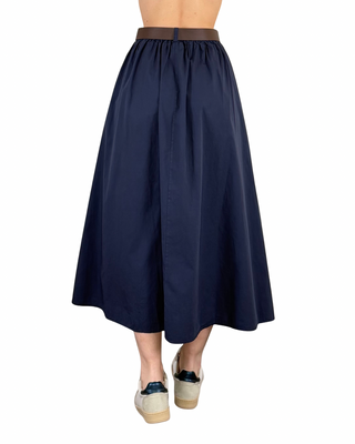 Habiti - Gonna lunga in cotone - BLU