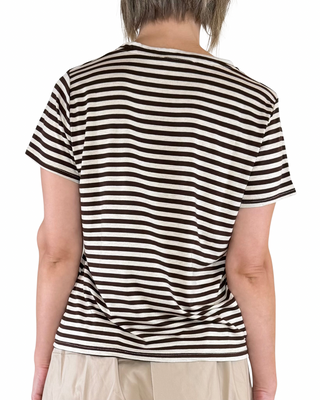 Habiti - Regular T-Shirt mit Streifen aus Viskose - MOCHA