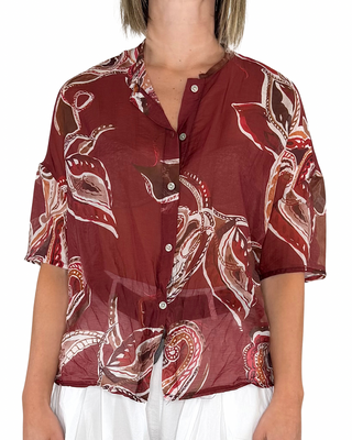 Habiti - Camicia Mara in lyocell - ROSSO INDIA