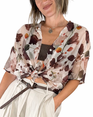 Habiti - Camicia Mara in lyocell - MATTONE