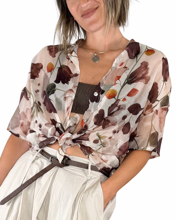 Habiti - Camicia Mara in lyocell - MATTONE