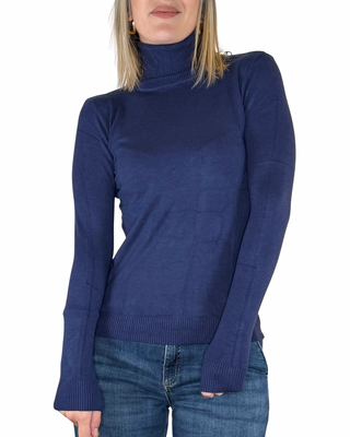 Habiti - Maglia sottile collo alto - BLU