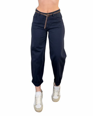Habiti - Pantalone barrell Hanna - BLU