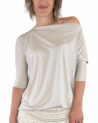 Vicolo - T-shirt over taglio vivo - SABBIA