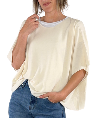 Habiti - Maglia scatola kimono - VANIGLIA