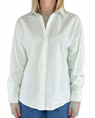Habiti - Camicia bastoncino filo lurex - VERDE MENTA