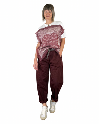 Habiti - Pantalone barrel Fiorella - BORDEAUX