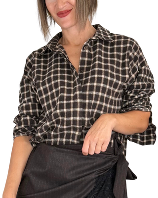 Habiti - Camicia check flanella - TABACCO