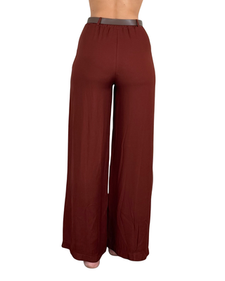 Habiti - Pantalone in fiocco di viscosa - MATTONE