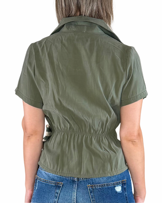 CADì - Camicia incrociata in modal - VERDE MILITARE