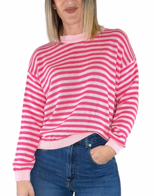 CADì - Maglia righe cotone - ROSA