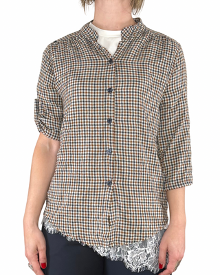 Habiti - Camicia Cami coreana quadri - BLU