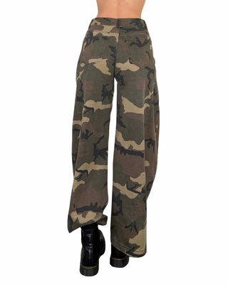 Habiti - Pantalone barrel camouflage con coulisse - CAMOUFLAGE
