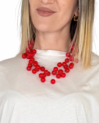 Habiti - Collana multifili - ROSSO