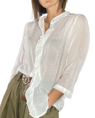 Habiti - Camicia coreana 100% cotone - BIANCO