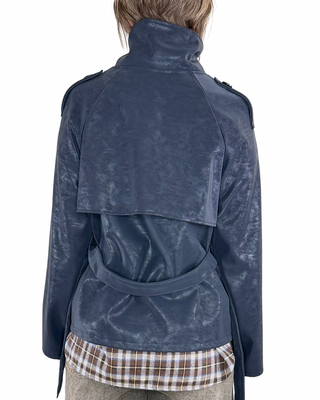 Habiti - Trench eco nappato - BLU