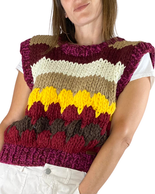 CADì - Gilet maglia punto grosso - BORDEAUX
