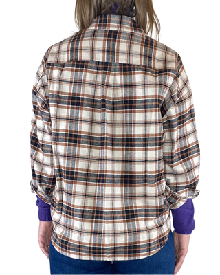 Susy Mix - Camicia scozzese flanella - BURRO