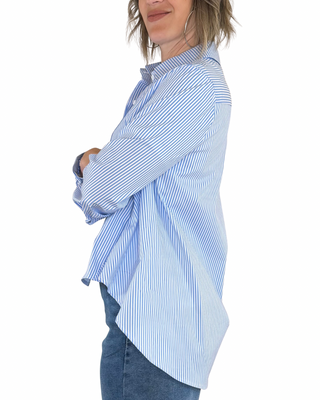 Habiti - Camicia bastoncino ampia - AZZURRO